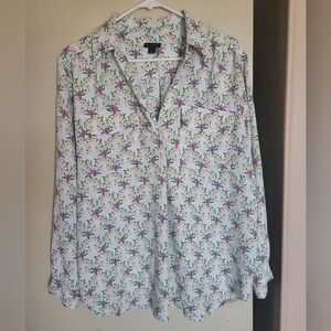 Vintage Ann Taylor floral long sleeve blouse